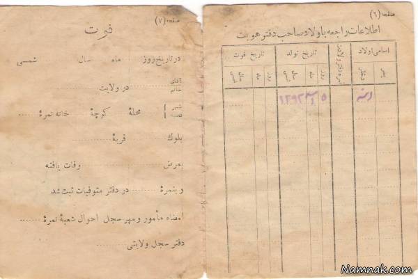 اولین سناسنامه ایرانی