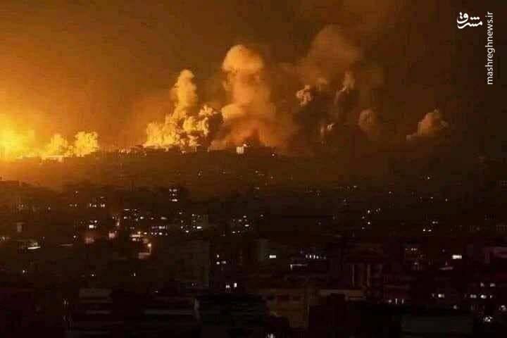 تصاویر بمباران  وحشتناک  غزه در نیمه شب 
