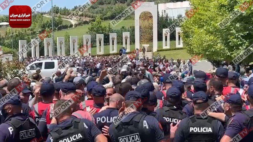درگیری پلیس آلبانی با منافقین