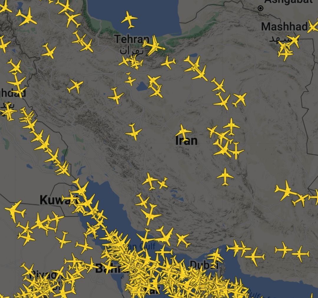 لغو شبانه پروازهای مسافربری در آسمان ایران