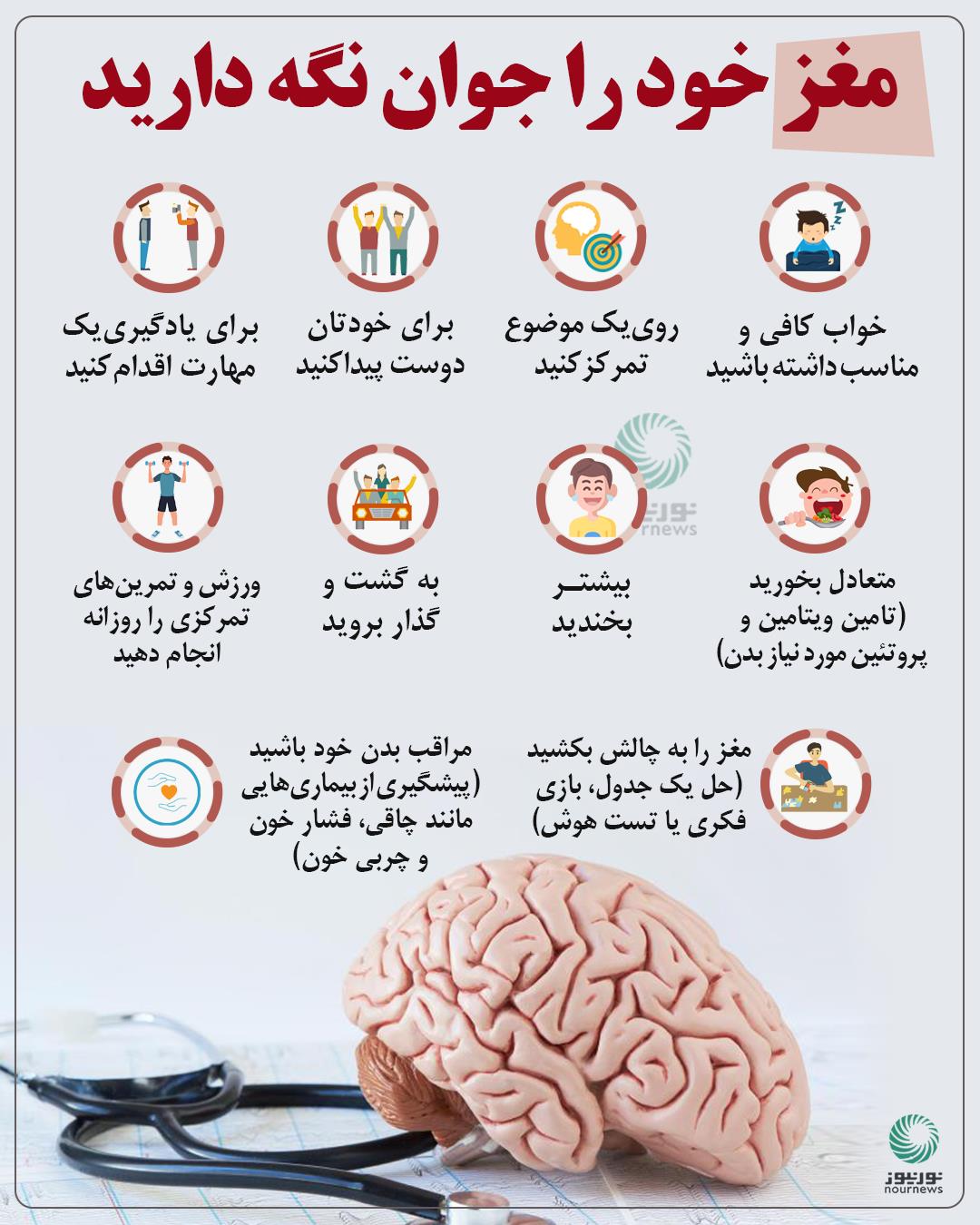 نکاتی طلایی برای جوان نگه داشتن مغز