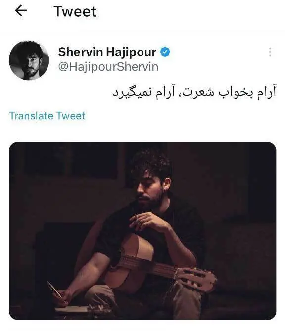 توئیت احساسیِ شروین حاجیپور با ژست خاص / عکس 2