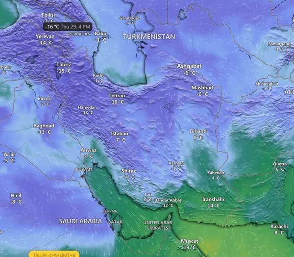 تصاویر ماهواره‌ای از زمستان ایران