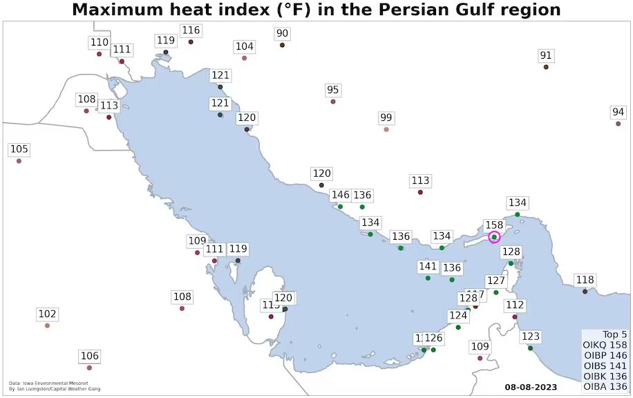 دمای خلیج فارس