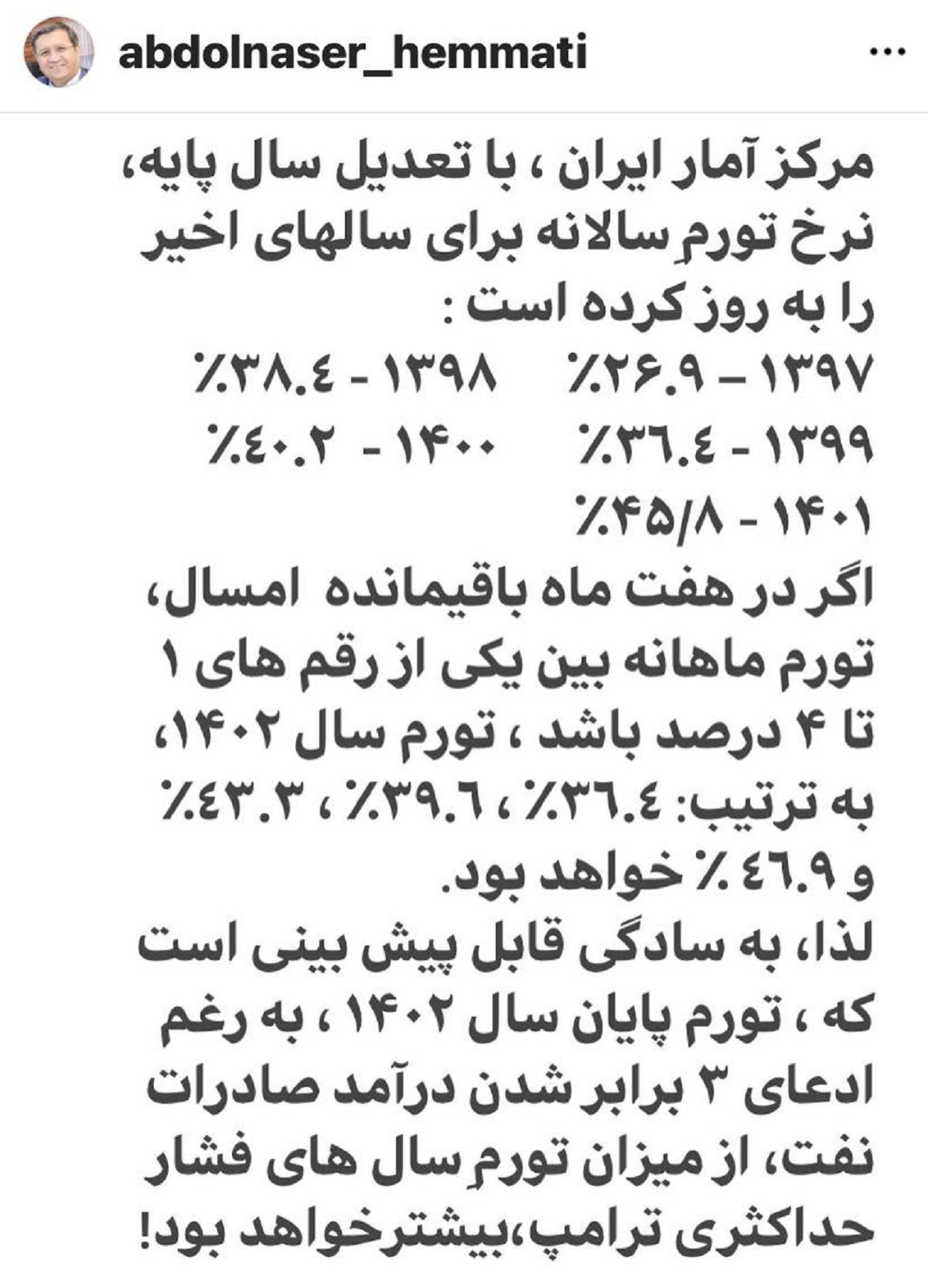 پیش‌بینی ترسناک همتی از روند تورم | تورمی بیش از سال‌های فشار حداکثری ترامپ! 2