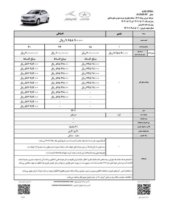 از شنبه این خودرو را با اقساط ۳۰ ماهه بخرید