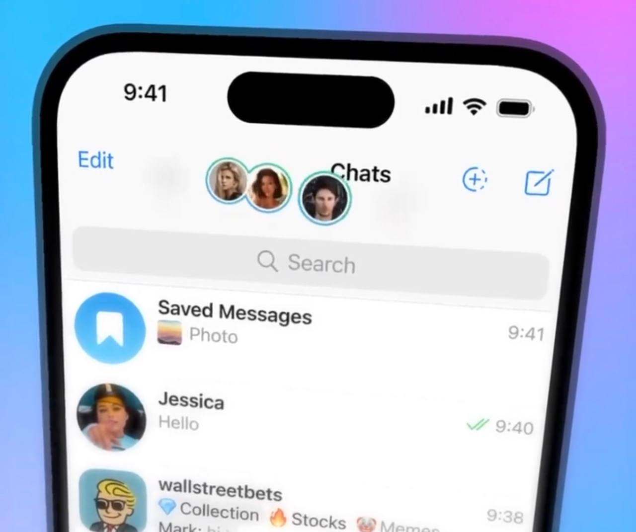 قابلیت استوری تلگرام