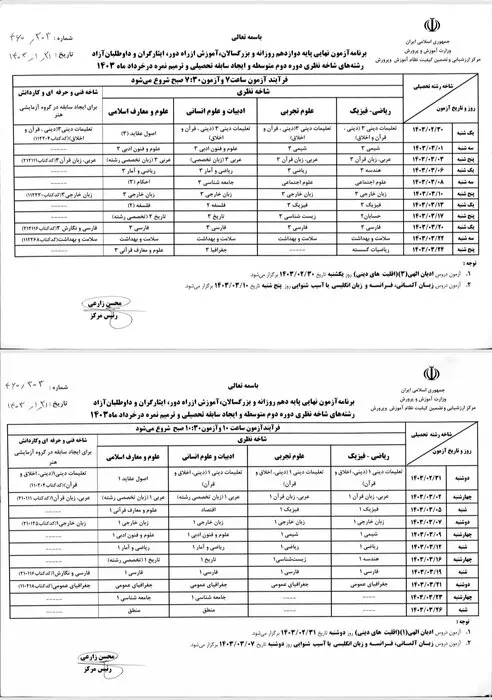بخشنامه مهم آموزش و پرورش | جزئیات امتحانات نهایی خرداد + جدول زمان امتحانات و ضرایب نمرات 3