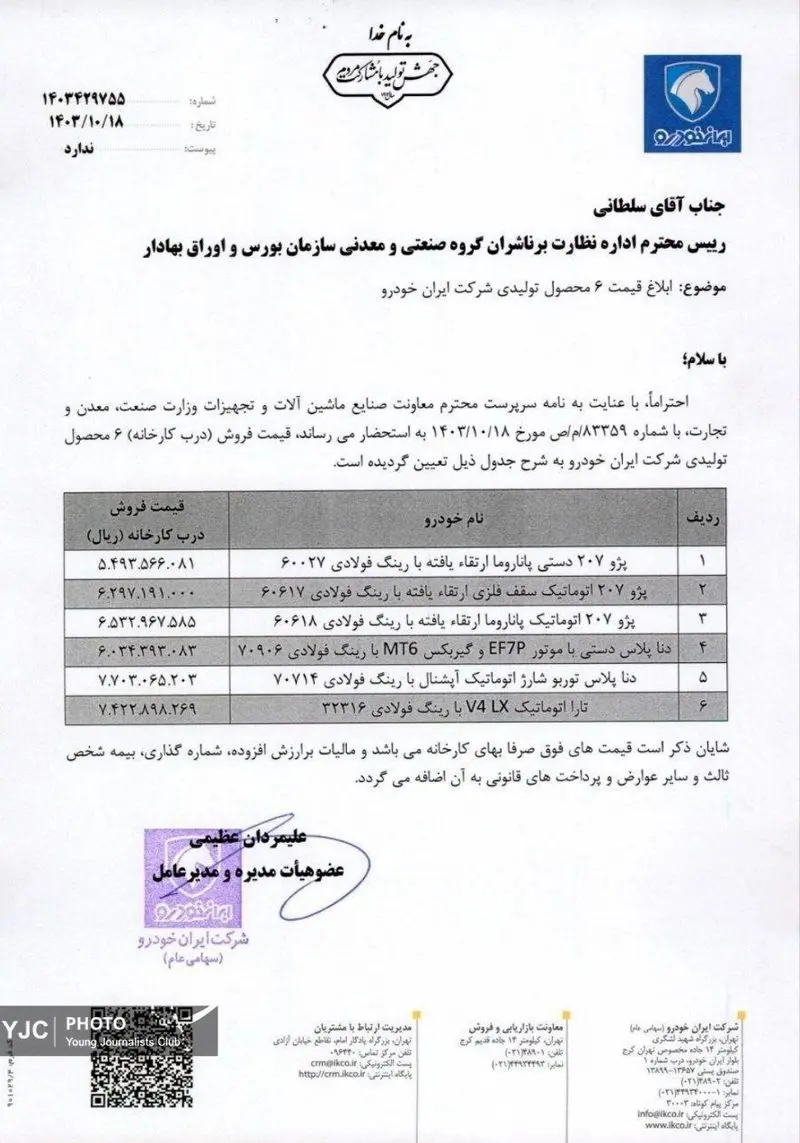 شوک به متقاضیان فروش فوق العاده ایران خودرو / 6 محصول ایران خودرو گران شد + جدول 2