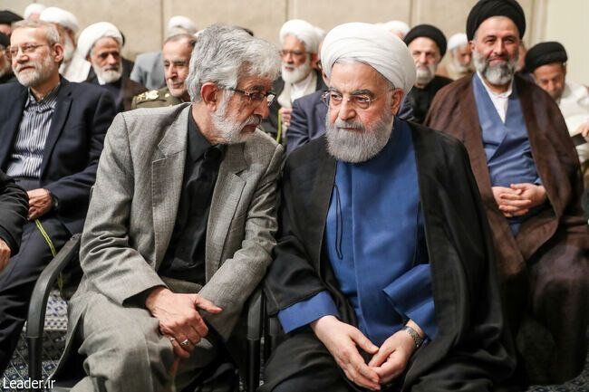 همنشینی حسن روحانی و حدادعادل در دیدار با رهبری + عکس 2