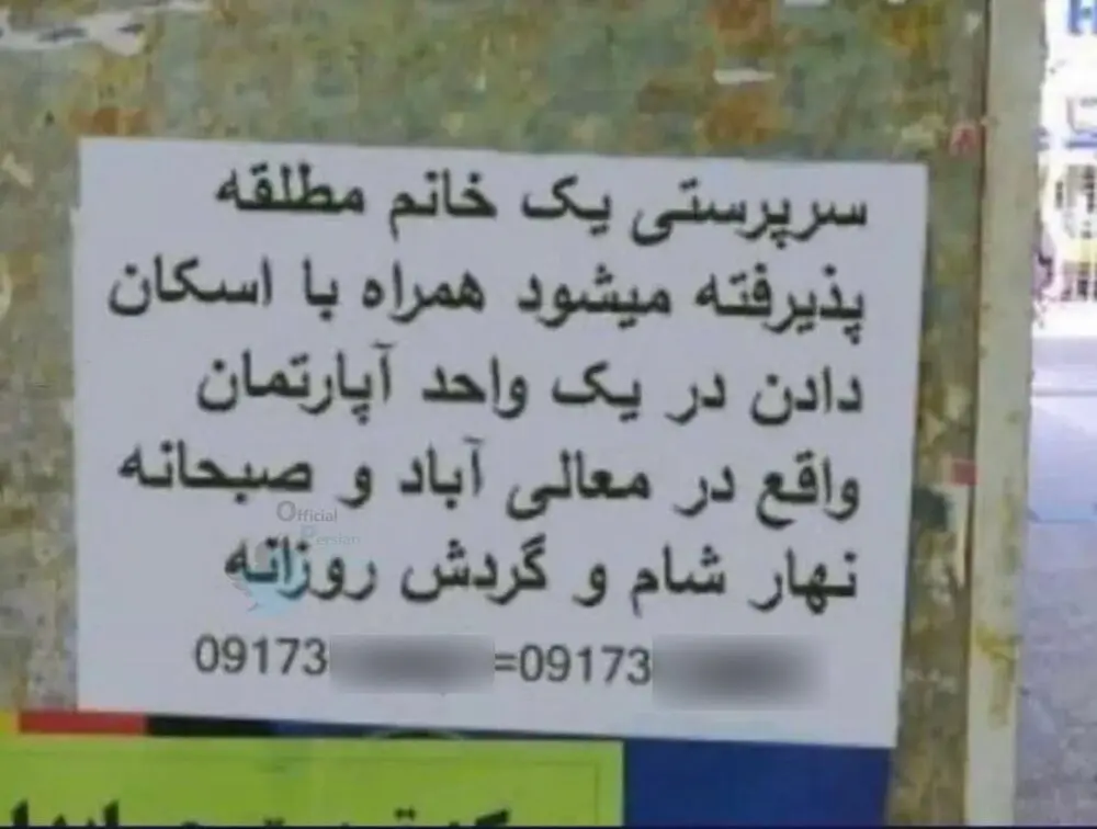 آگهی جنجالی و شوکه کننده روی دیوارهای شیراز / قبول سرپرستی زنان مطلقه همراه با جای خواب! + عکس 2