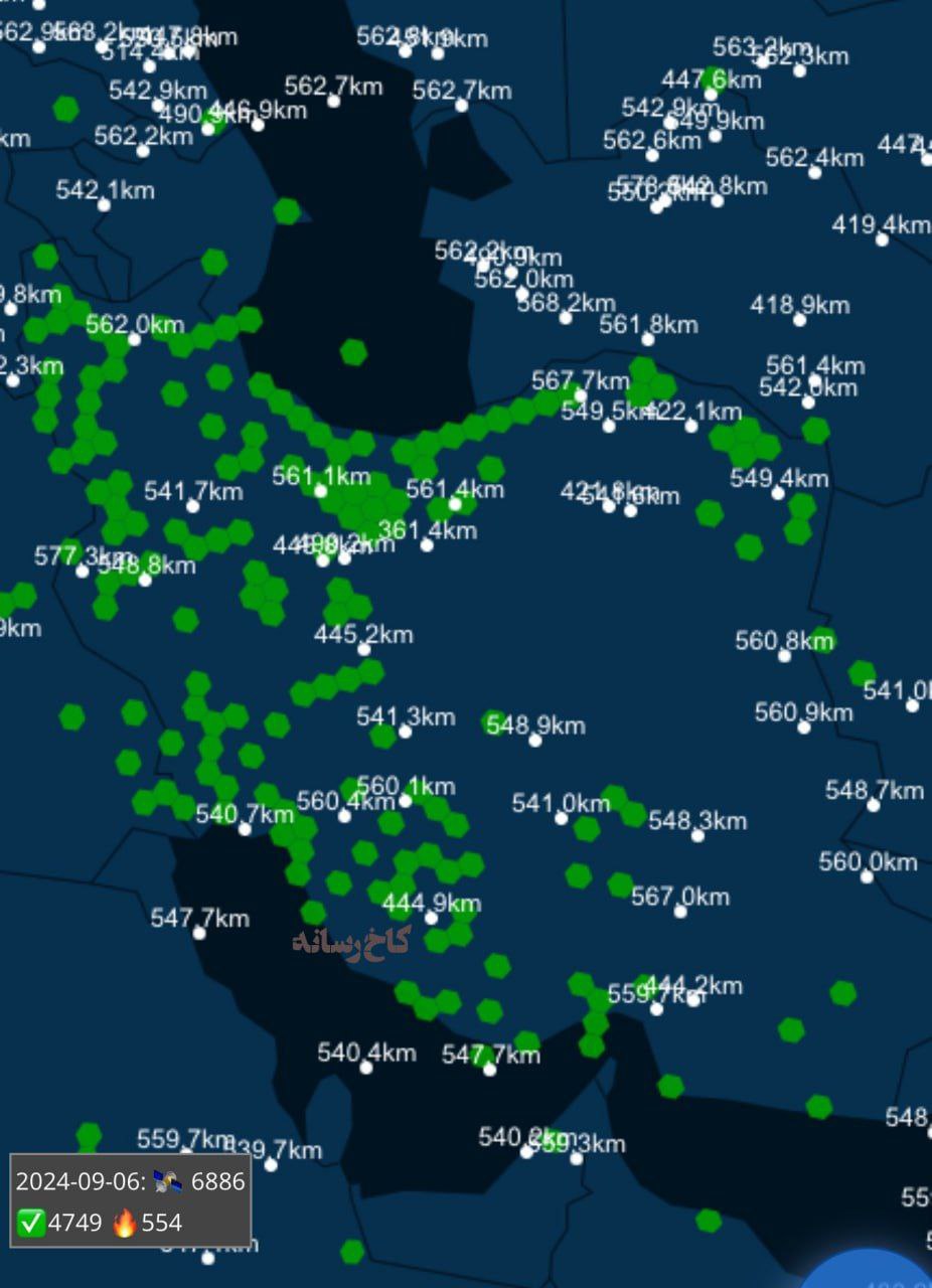 نقشه عجیبی از اینترنت ماهواره‌ای فعال در ایران 2