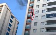 نجات با پایین آمدن از روی شیلنگ آتش نشانی در ترکیه + فیلم


