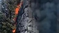 آتش‌سوزی در آبشار مصنوعی ناهارخوران گرگان |گاز پیک نیکی علت آتش
