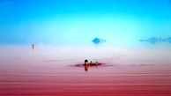  آب دریاچه ارومیه کاهش یافت ، دریاچه ارومیه سرخ شد +فیلم

