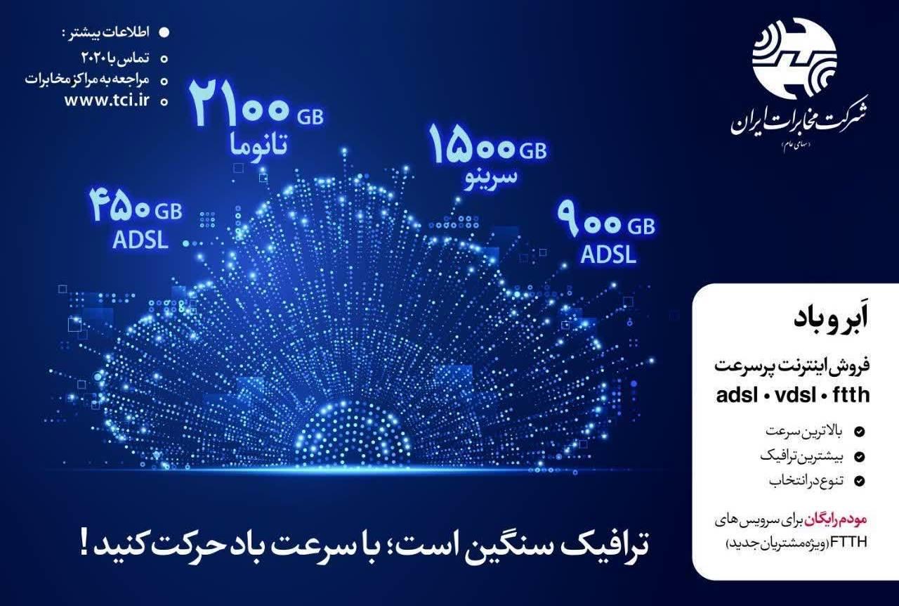اینترنت پرسرعت «ابر و باد» مخابرات ایران + ثبت‌نام