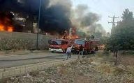 ببینید | آتش‌سوزی در شرکت پترو پالایش گهر دورود