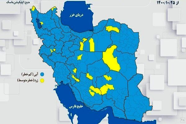 ایران از وضعیت قرمز خارج شد|هیچ شهر قرمزی وجود ندارد