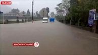 باران شدید و آبگرفتگی معابر در رامسر