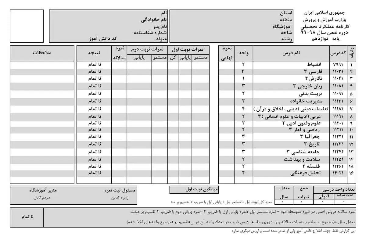 صدور کارنامه جدید برای دبیرستانی ها توسط آموزش و پرورش بر اساس عملکرد + جزئیات