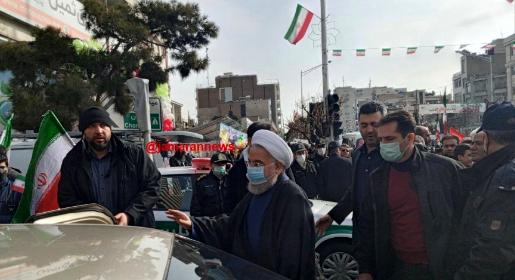 حضور حسن روحانی، واعظی و آذری جهرمی در راهپیمایی ۲۲ بهمن + عکس
