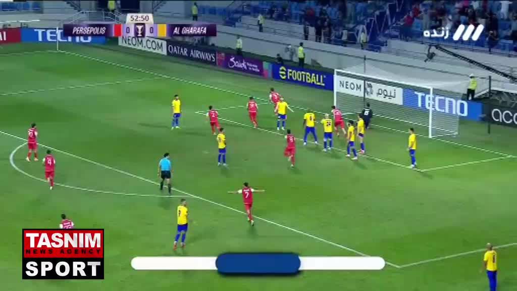  گل اول پرسپولیس به الغرافه توسط فرشاد فرجی 53 + فیلم