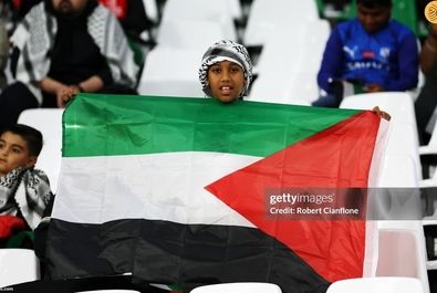 هواداران تیم فوتبال فلسطین در دیدار مقابل ایران