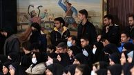 بنر نقاشی نبرد «رستم و ضحاک» در سالن سخنرانی رئیسی در دانشگاه تهران + عکس
