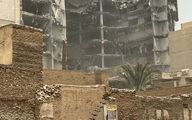 ببینید | فیلمی دردناک از لحظه سقوط برج دوقلوی متروپل در قلب آبادان