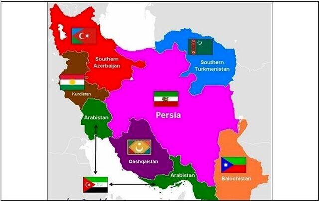 نقشه تخیلی اسرائیل برای ایران / آرزوی تجزیه ایران به 5 کشور
