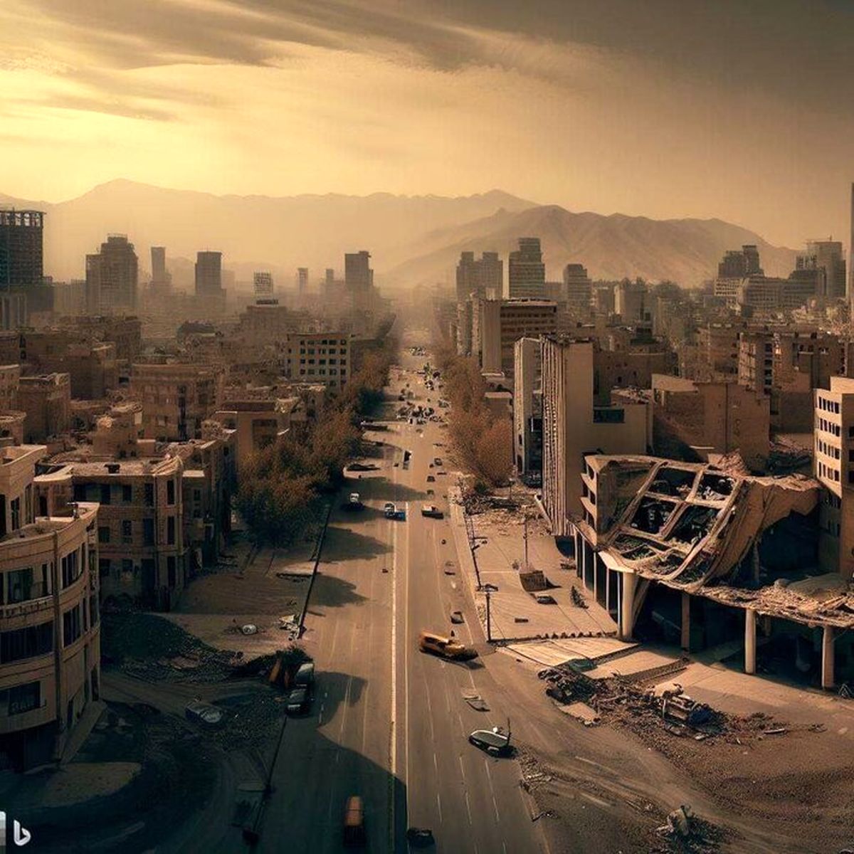 حادثه وحشتناکی در تهران رخ می دهد / عکس های ترسناک هوش مصنوعی از تهرانِ آینده