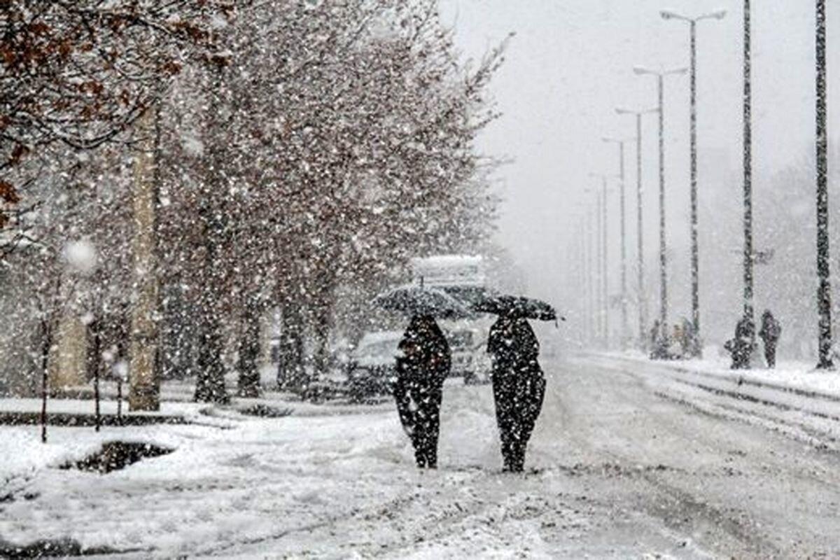 خودنمایی زمستان در آغاز بهار؛ بارش برف در ساعت تحویل +فیلم