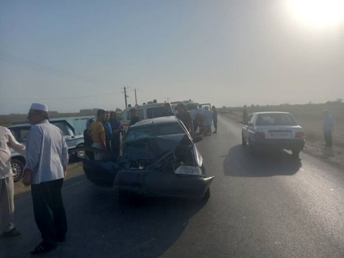 12 مصدوم در اثر تصادف 3 خودرو در جاده آق قلا به بندرترکمن