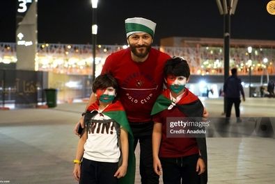 هواداران تیم فوتبال فلسطین در دیدار مقابل ایران