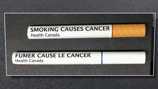 کانادا روی هر نخ سیگار هشدار سلامتی درج کرد