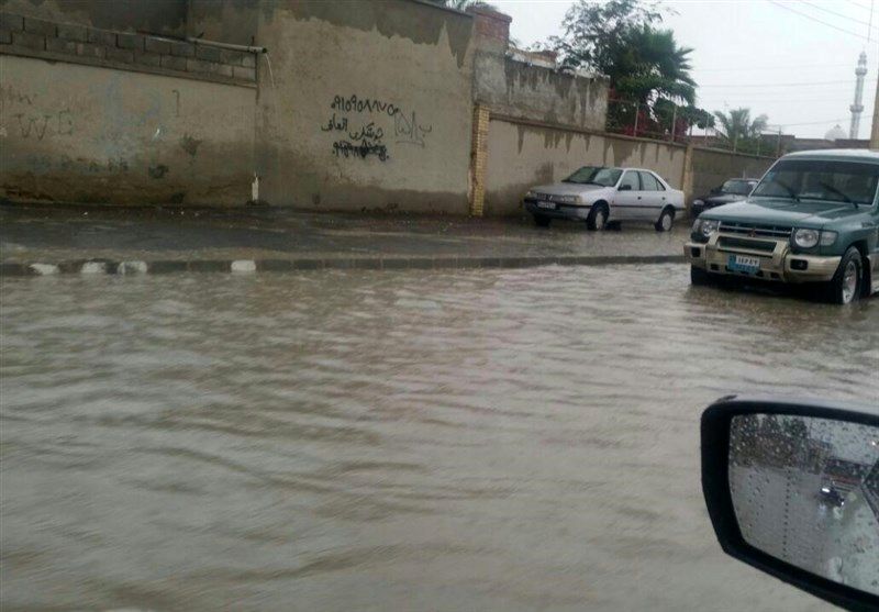 ببینید| بارش عجیب و شدید باران در بشاگرد