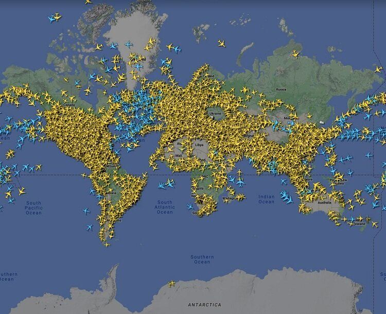 ببینید| نقشه ترافیک هوایی جهان در نخستین روز از سال ۲۰۲۳