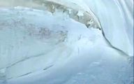 تصاویر باور نکردنی از ارتفاع ۱۲ متری برف در این نقطه از ایران + فیلم

