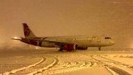 بارش برف، کلیه پروازهای فرودگاه مشهد را لغو کرد