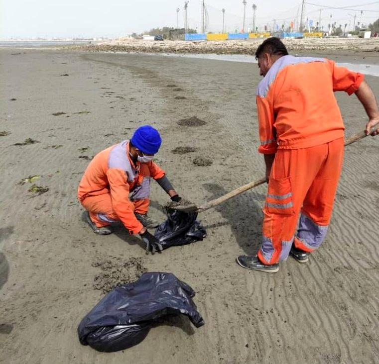 لکه های نفتی ساحل بوشهر را آلوده کرد