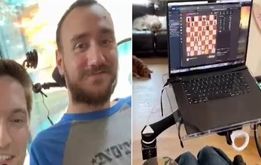 شطرنج بازی کردن مرد مبتلا به فلج چهار اندام به کمک تراشه مغزی ایلان ماسک + فیلم