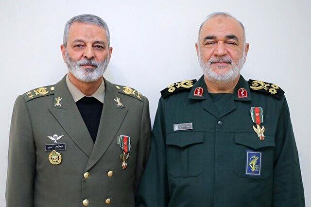 پیام مشترک فرماندهان ارتش و سپاه به رهبر انقلاب + عکس
