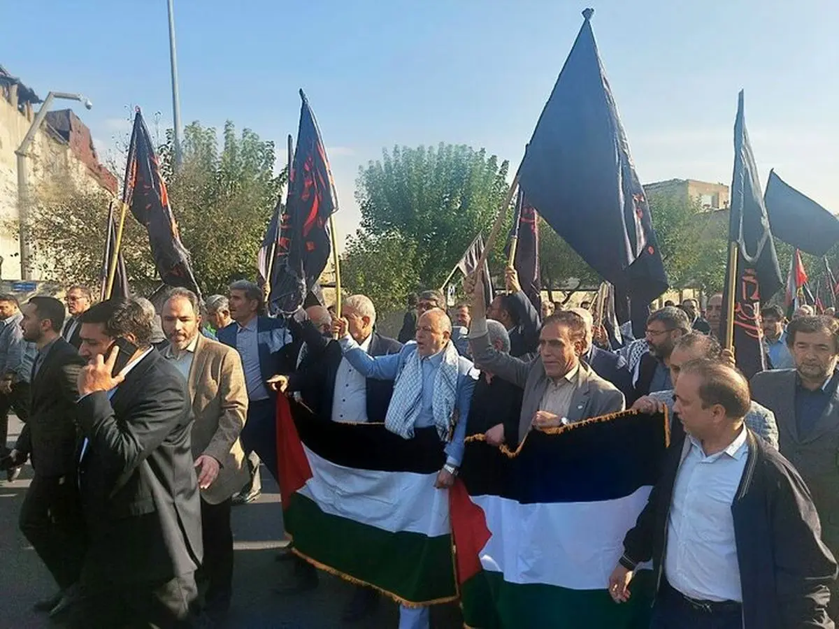 راهپیمایی نمایندگان مقابل مجلس برای فلسطین | عکس
