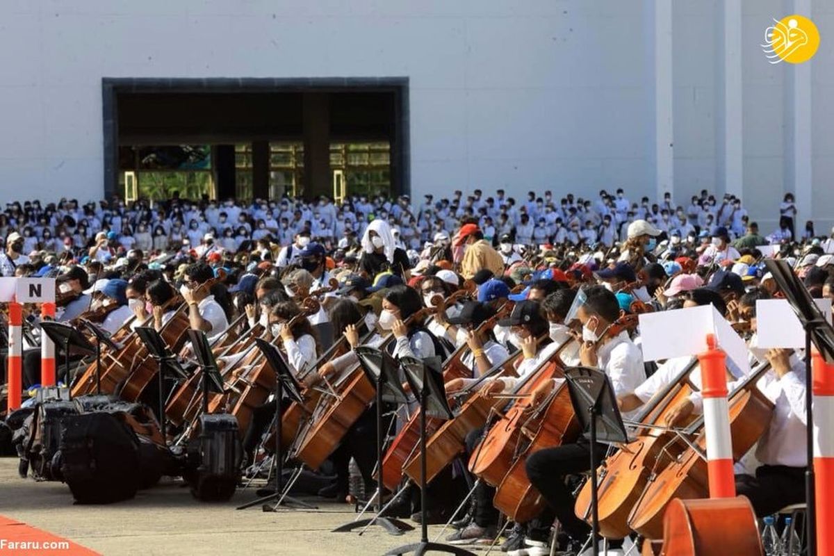 بزرگترین ارکستر جهان؛ ۱۲ هزار نوازنده در ونزوئلا نواختند