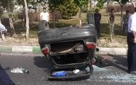 واژگونی مرگبار پژو ۲۰۶ در بزرگراه شهید کاظمی تهران/ عکس