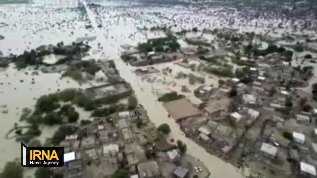 ویدئو هوایی از وضعیت شوکه‌کننده سیل سیستان و بلوچستان

