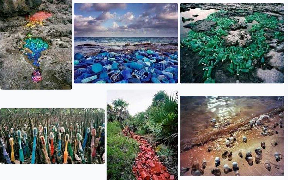 ساحلی که با زباله های 50 کشور جهان تزئین شده + عکس