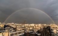 اولین باران و رنگین‌ کمان پاییزی در تهران+ فیلم