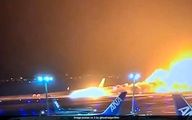 حادثه دیگر در ژاپن؛ هواپیمای مسافربری آتش گرفت + فیلم
