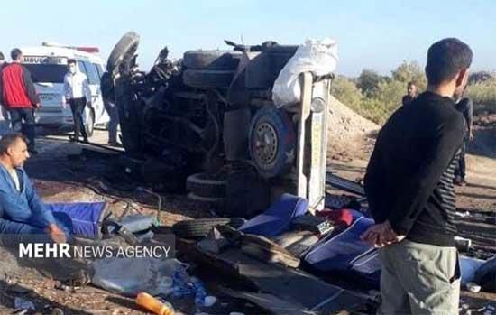تصادف زنجیره‌ای مرگبار در جاده اهواز - خرمشهر